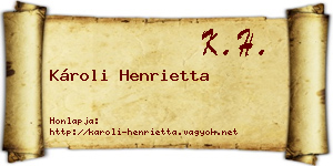 Károli Henrietta névjegykártya
