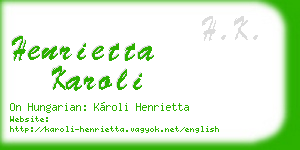 henrietta karoli business card